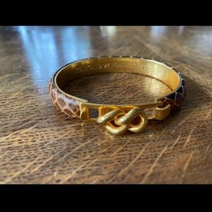 Mannelli 24kt gold plated hinged bangle